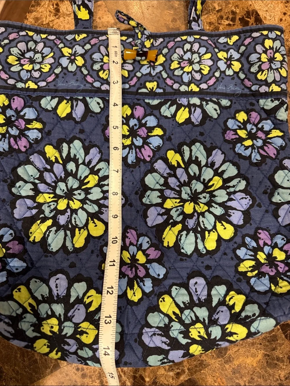 Vera Bradley Indigo Pop Blue Flower (retired) Tote Bag